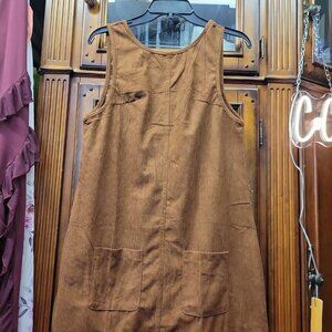 Lightweight Corduroy Dress Small Brown Small New